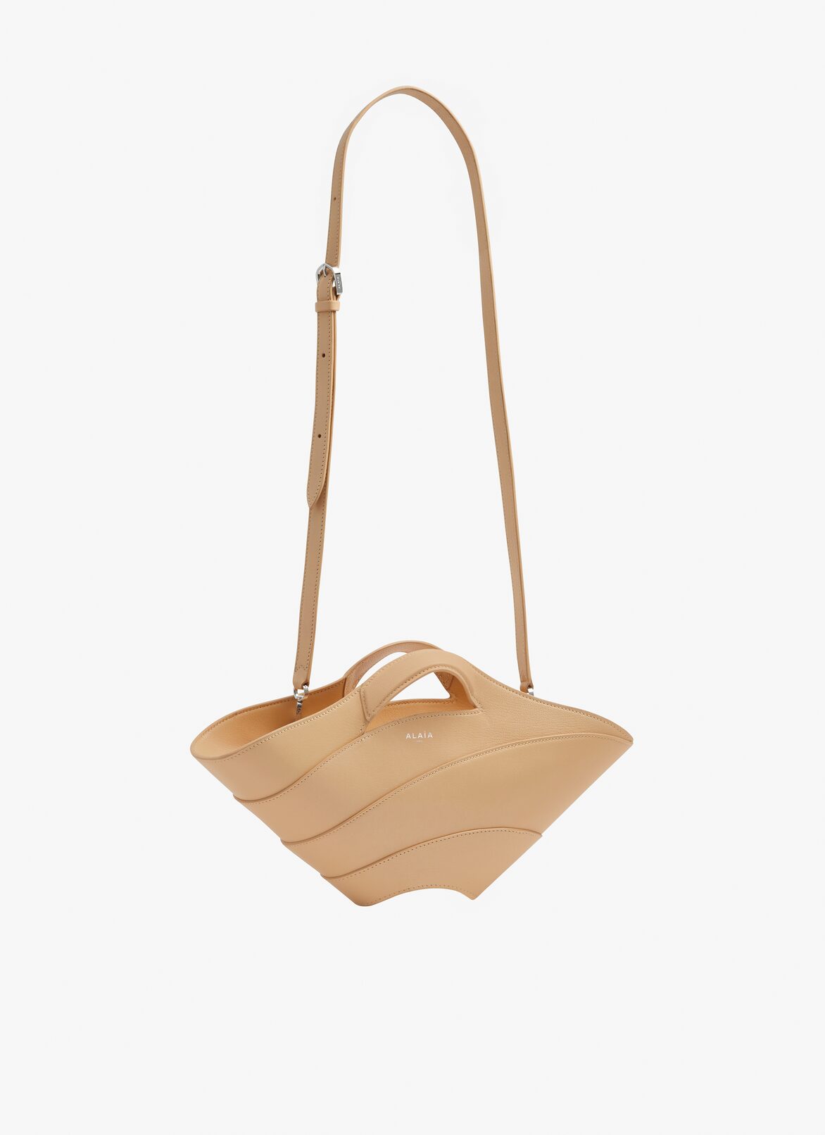 Khaima small bag in shiny goatskin ALAÏA BEIGE KHAIMA SMALL BAG IN SHINY GOATSKIN